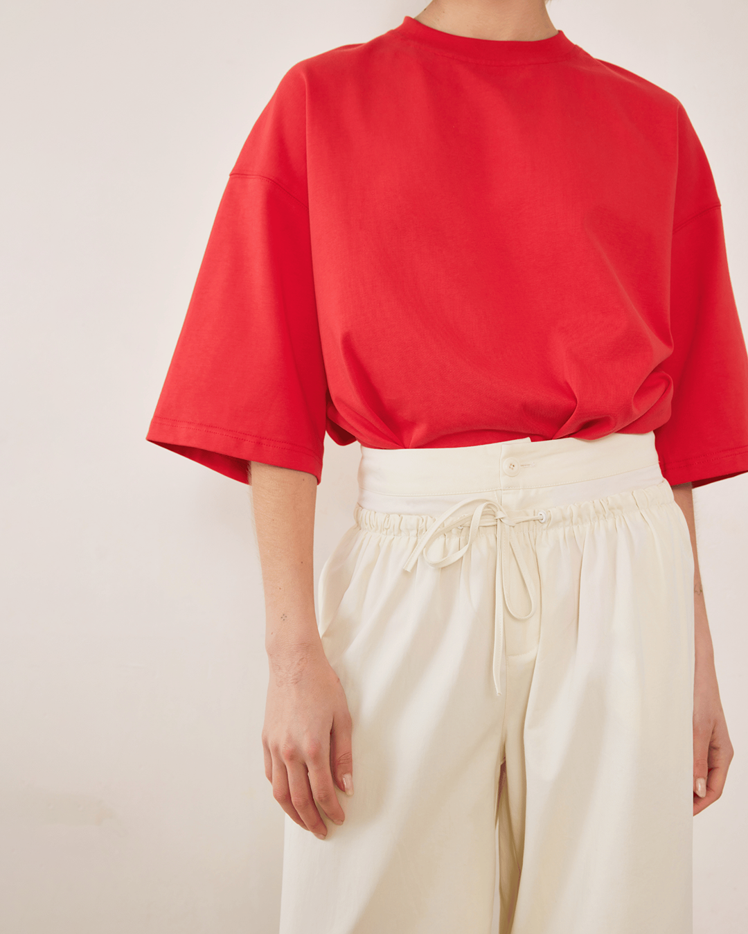 Boundary Double Layer Barrel Pant - Cream - Commonplace Essentials