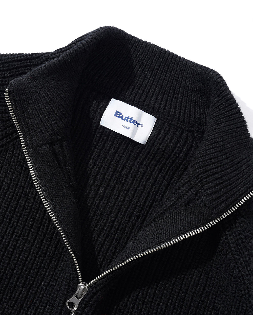 Dragon Knit Zip-Thru Sweater - Black / Red - Butter Goods