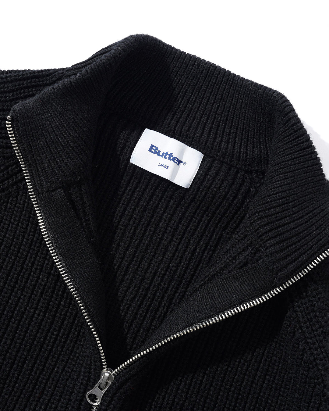 Dragon Knit Zip-Thru Sweater - Black / Red - Butter Goods