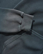 Faded Waffle Zip-Thru Hood - Washed Black - Butter Goods