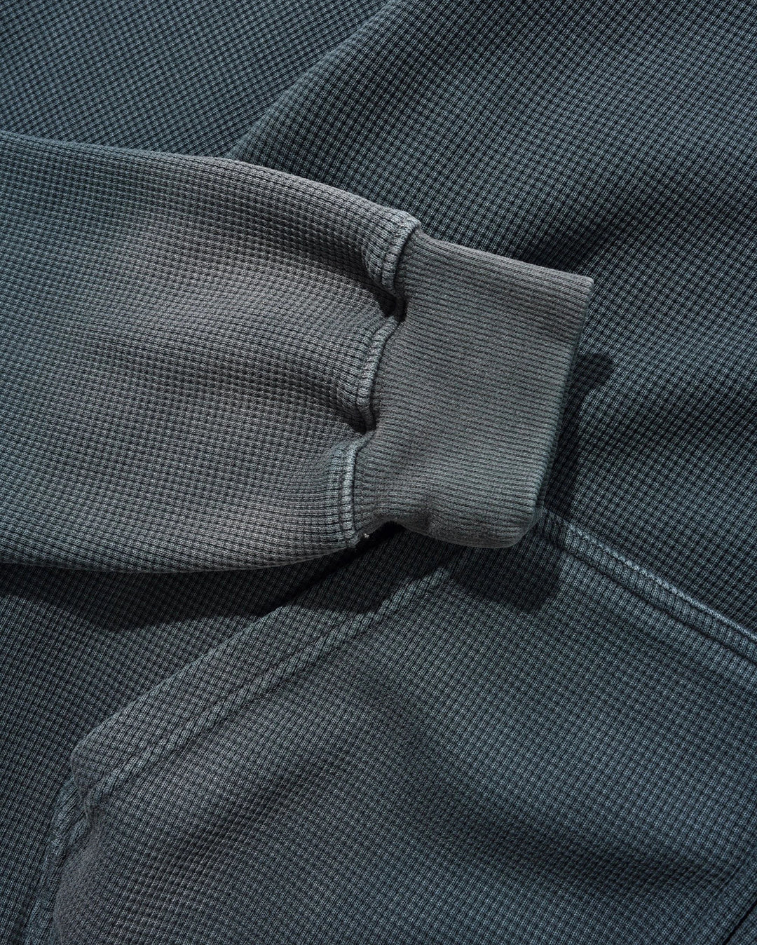 Faded Waffle Zip-Thru Hood - Washed Black - Butter Goods