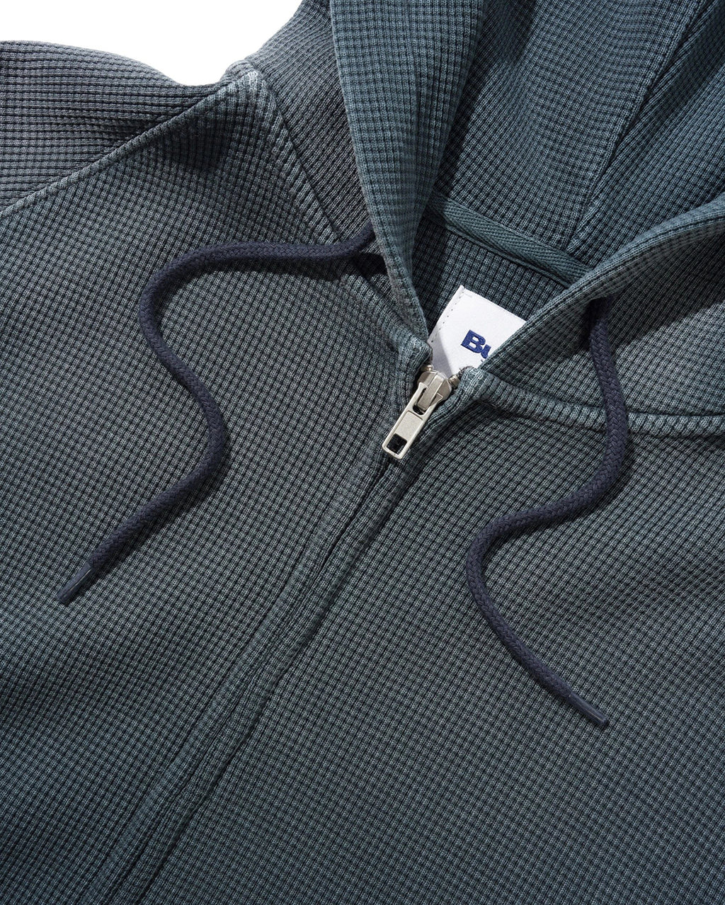 Faded Waffle Zip-Thru Hood - Washed Black - Butter Goods