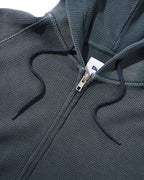 Faded Waffle Zip-Thru Hood - Washed Black - Butter Goods