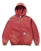 Faded Waffle Zip-Thru Hood - Washed Red - Butter Goods