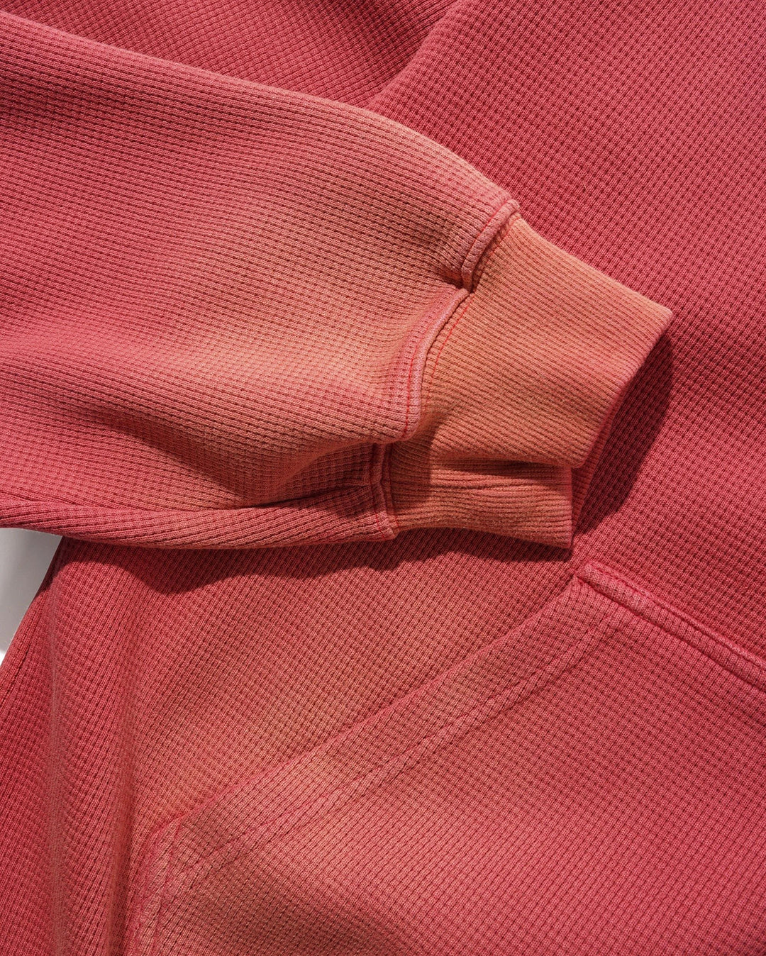 Faded Waffle Zip-Thru Hood - Washed Red - Butter Goods