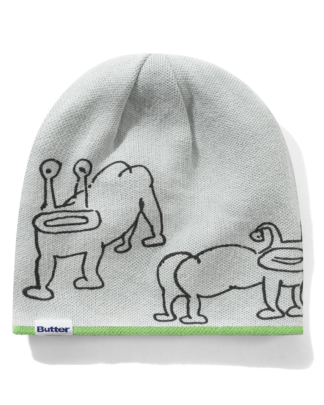 Butter Goods Frog Reversible Beanie - Lime / Grey | Wally NZ
