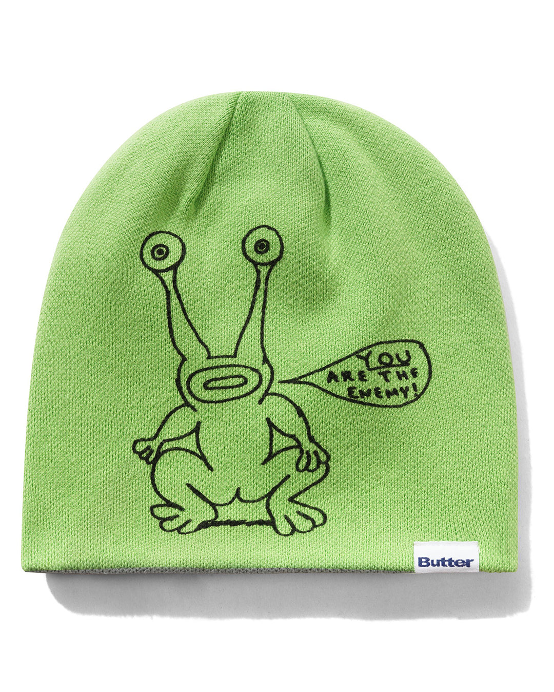 Butter Goods Frog Reversible Beanie - Lime / Grey | Wally NZ