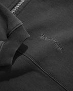 Panel 1/4 Zip Sweater - Washed Black - Butter Goods