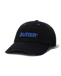 Rounded Logo 6 Panel Cap - Washed Black - Butter Goods