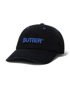 Rounded Logo 6 Panel Cap - Washed Black - Butter Goods