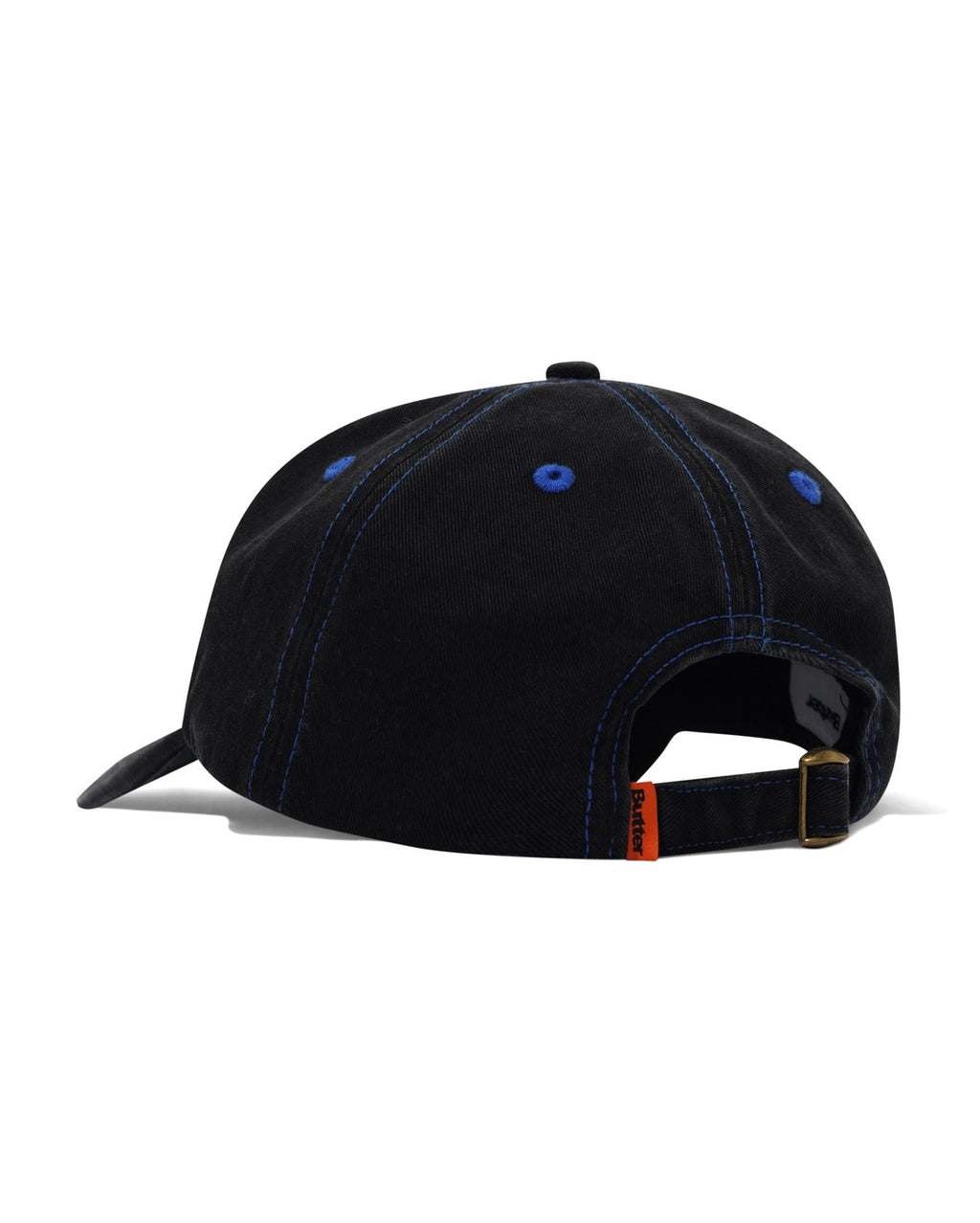 Rounded Logo 6 Panel Cap - Washed Black - Butter Goods