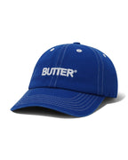 Rounded Logo 6 Panel Cap - Washed Cobalt - Butter Goods