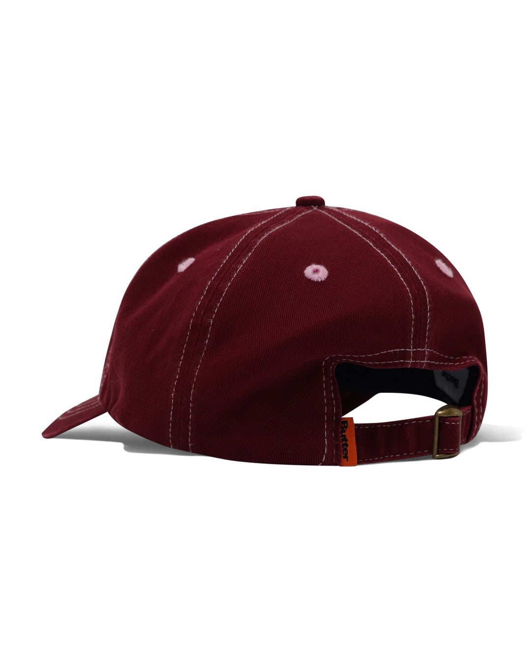 Rounded Logo 6 Panel Cap - Washed Maroon - Butter Goods