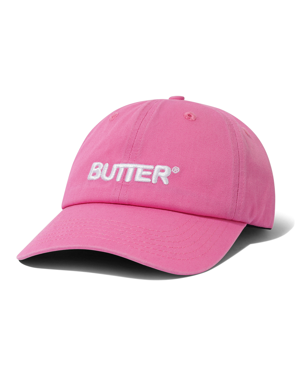 Rounded Logo 6 Panel Cap - Washed Pink - Butter Goods