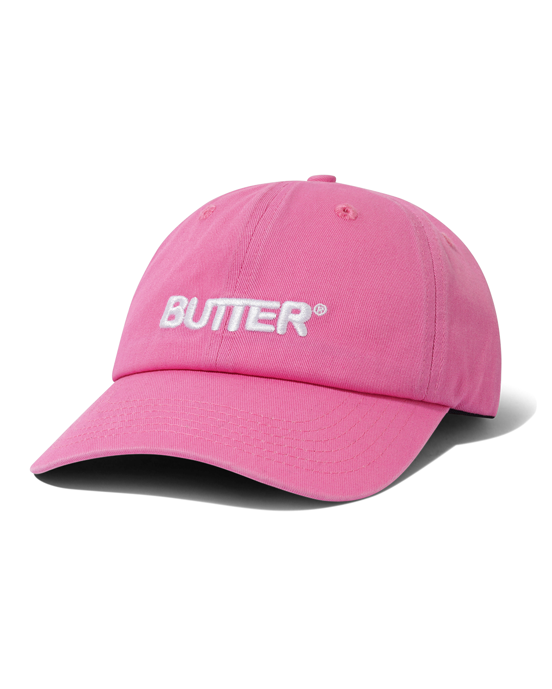 Rounded Logo 6 Panel Cap - Washed Pink - Butter Goods
