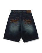 Serif Baggy Denim Shorts - Worn Dark Indigo - Butter Goods