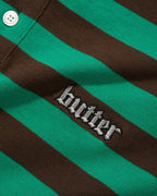 Striped Polo Shirt - Green / Brown - Butter Goods