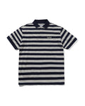 Striped Polo Shirt - Navy / Grey - Butter Goods