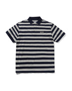 Striped Polo Shirt - Navy / Grey - Butter Goods