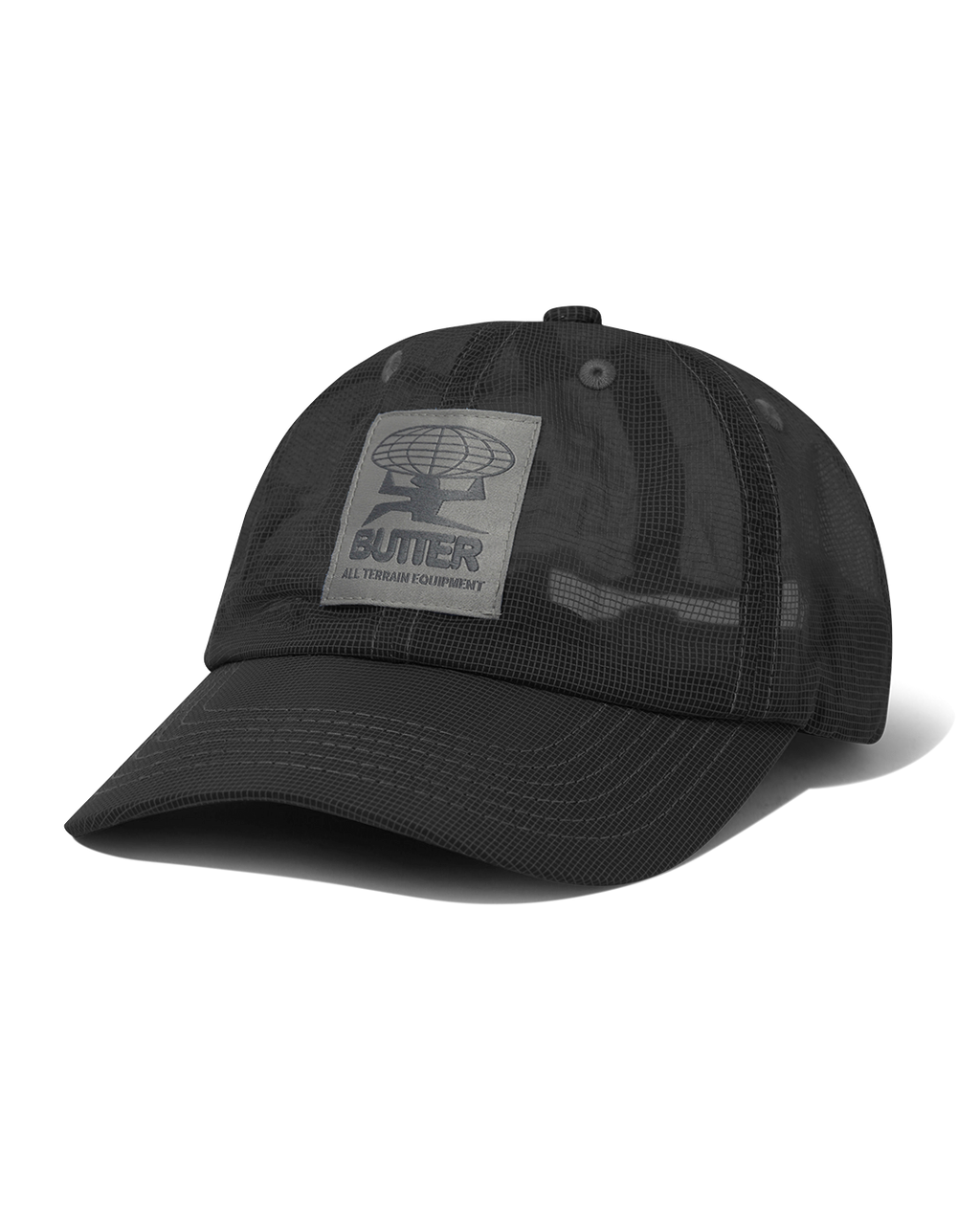 Terrain Fine Mesh 6 Panel Cap - Black - Butter Goods