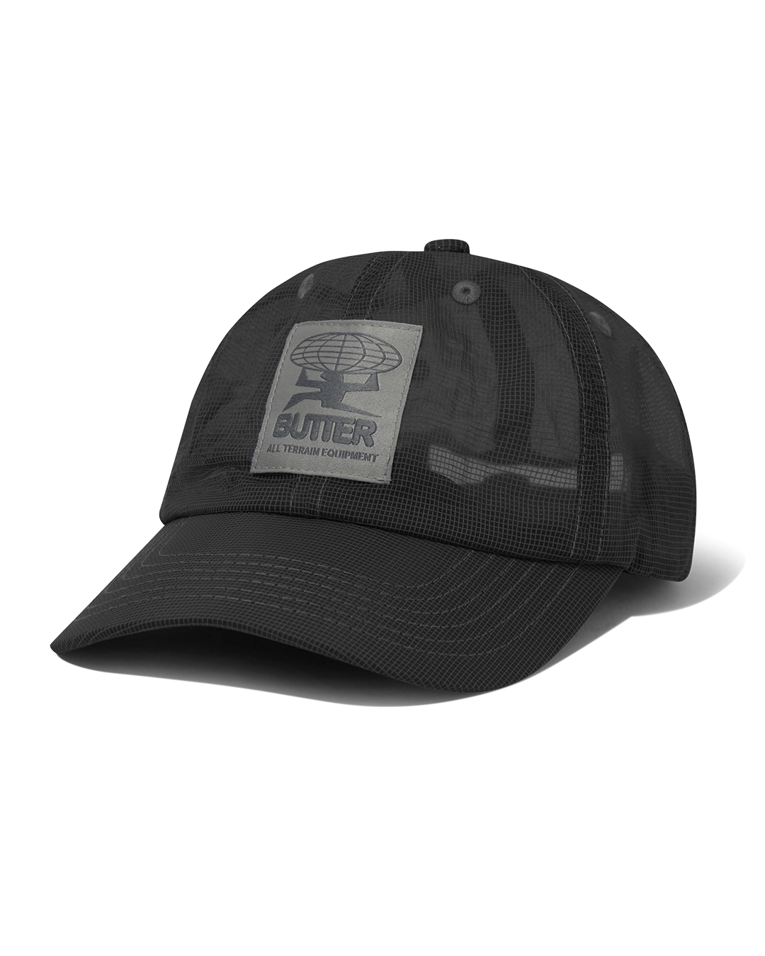 Terrain Fine Mesh 6 Panel Cap - Black - Butter Goods