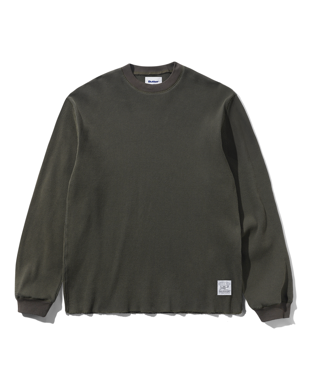 Waffle Long Sleeve Top - Washed Dark Grey - Butter Goods