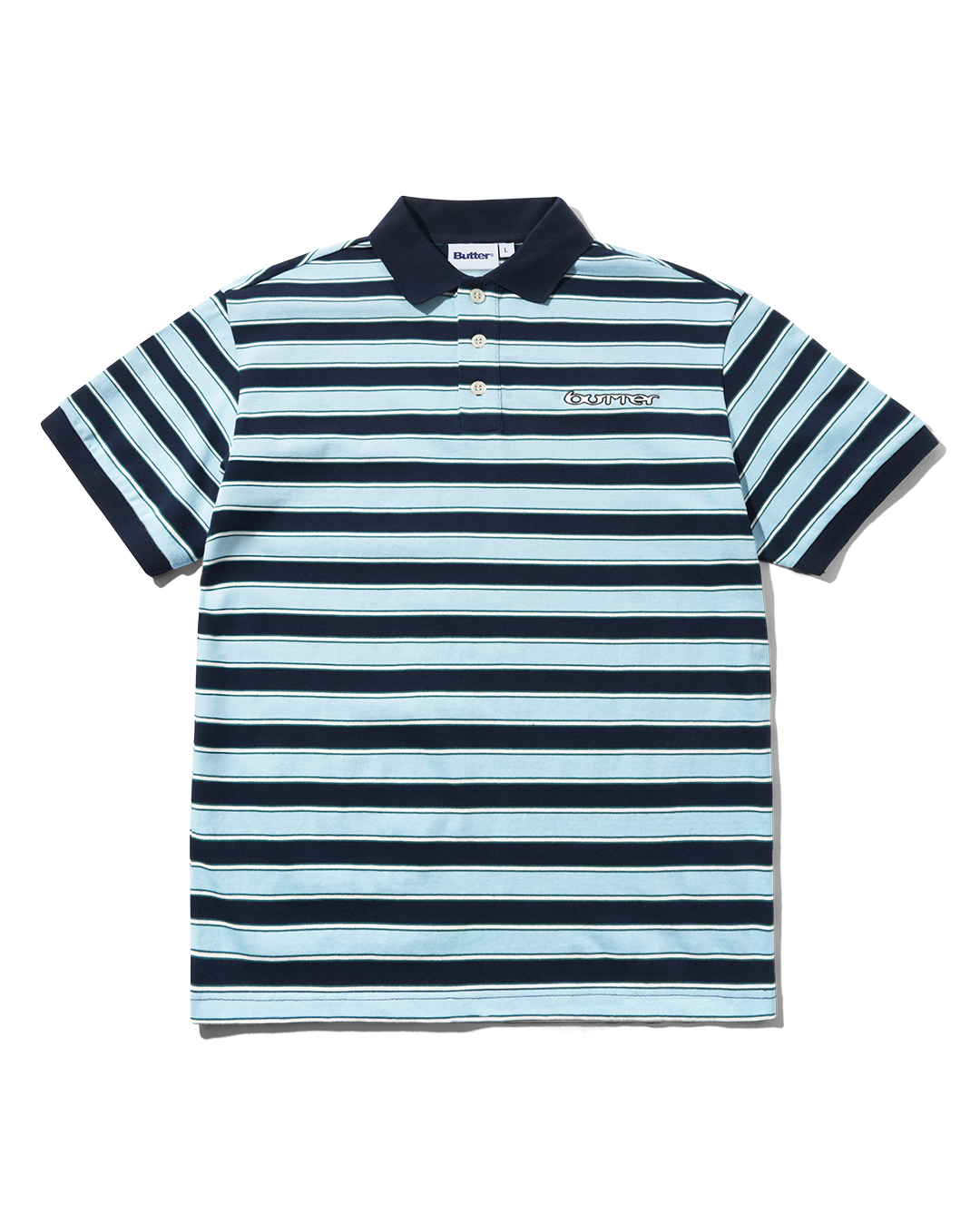 Witness Stripe Polo - Navy / Blue - Butter Goods