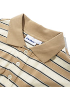 Witness Stripe Polo - Tan / Ivory - Butter Goods