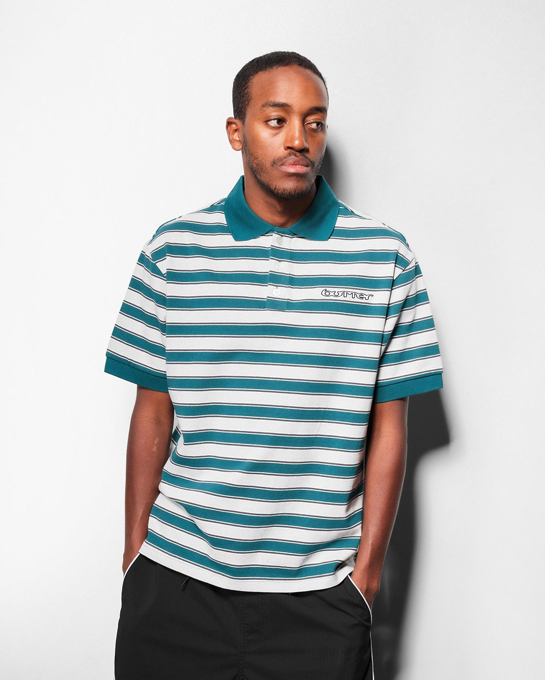 Witness Stripe Polo - Tan / Ivory - Butter Goods