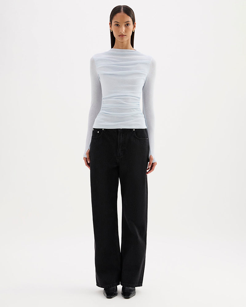 Calista Mesh LS Top - Glacier - Nude Lucy