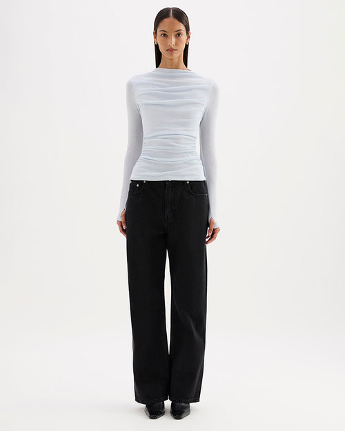Calista Mesh LS Top - Glacier - Nude Lucy