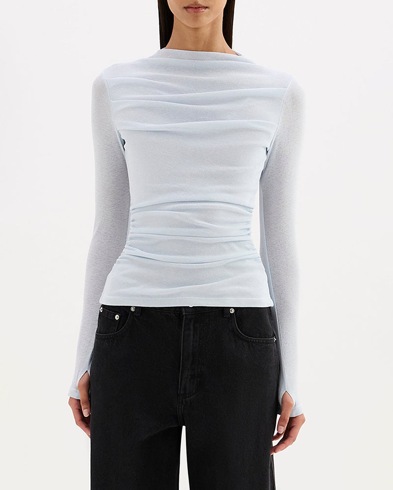 Calista Mesh LS Top - Glacier - Nude Lucy