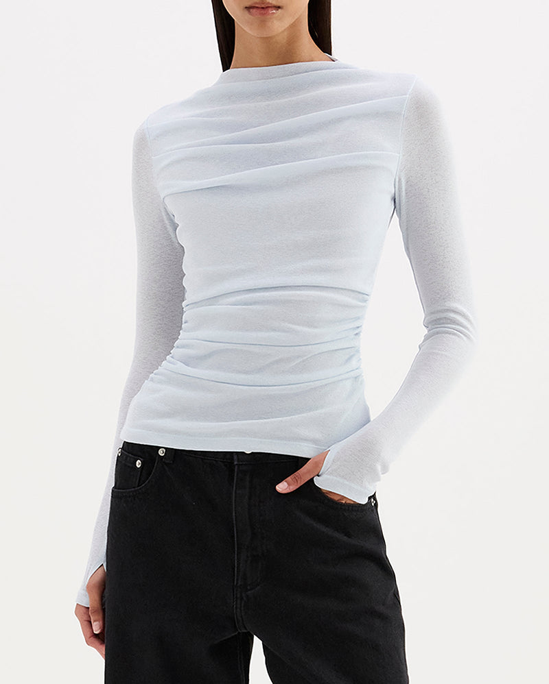 Calista Mesh LS Top - Glacier - Nude Lucy