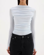Calista Mesh LS Top - Glacier - Nude Lucy