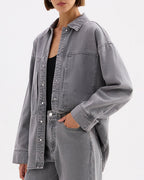 Calvi Denim Shacket - Steel - Nude Lucy