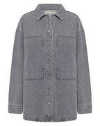 Calvi Denim Shacket - Steel - Nude Lucy