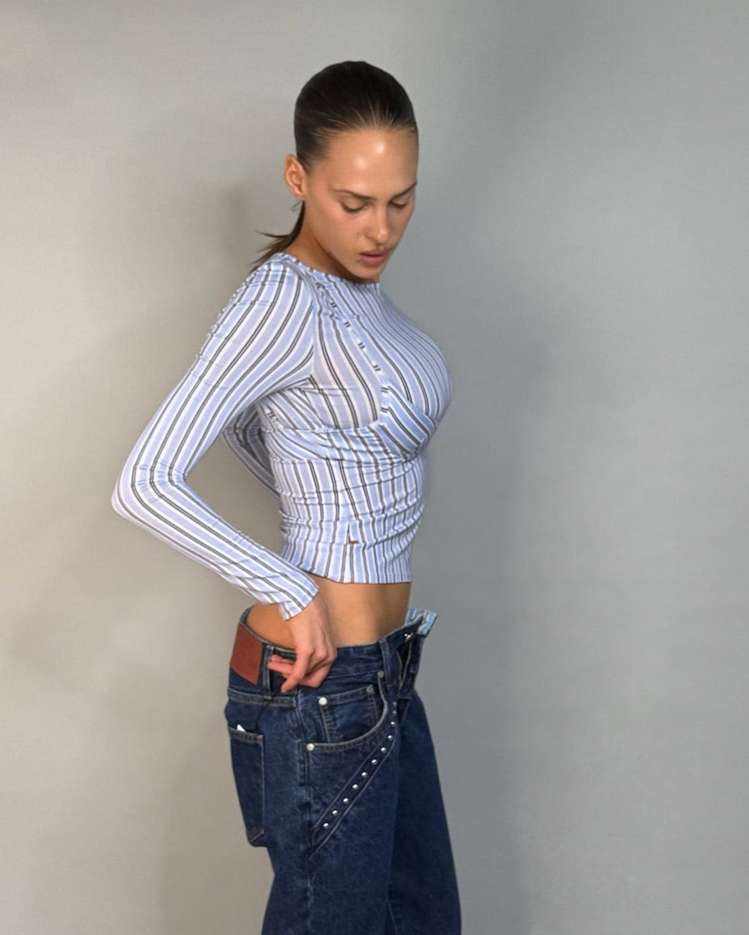 Cara Top - Blue Stripe - Miaou
