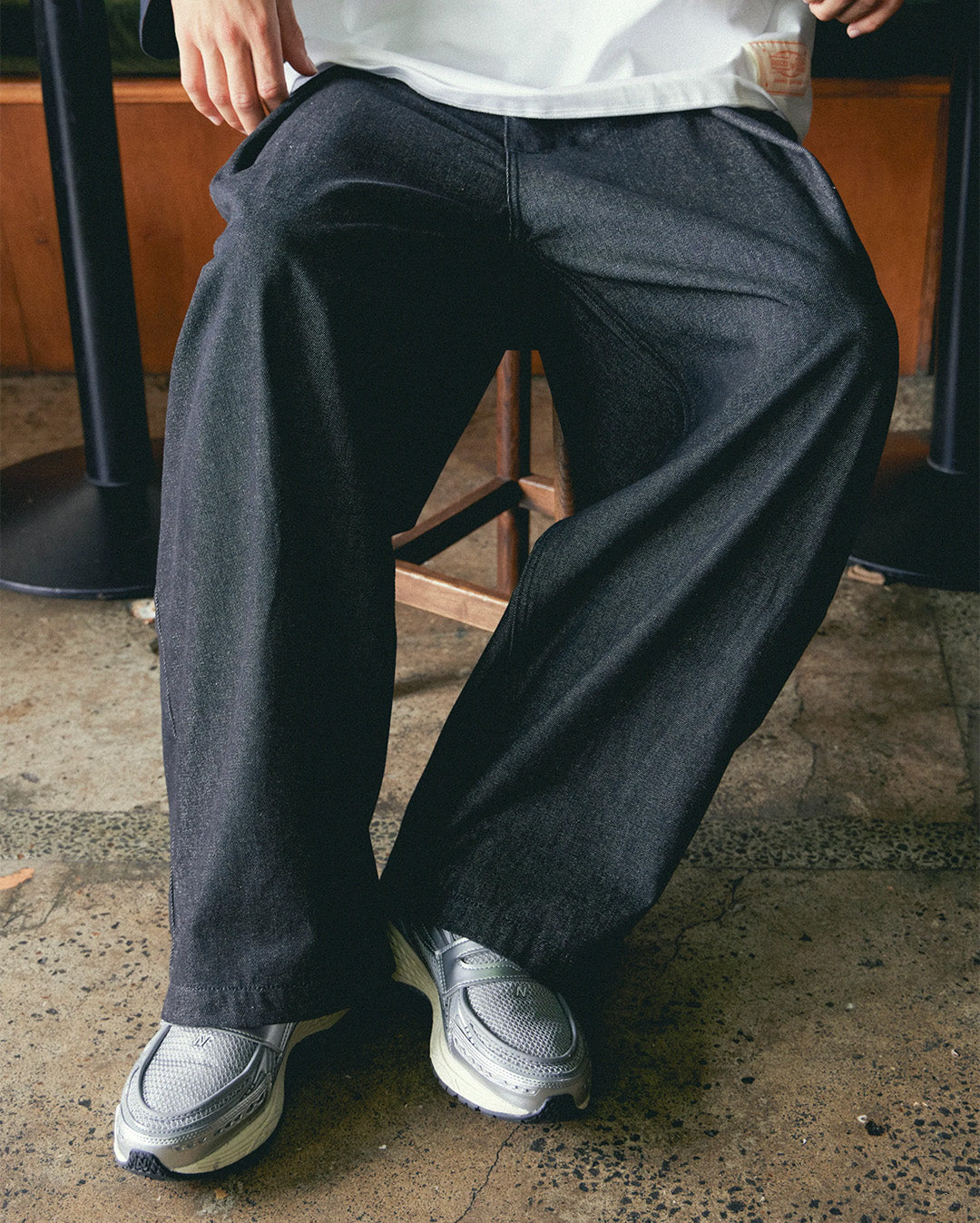 Checks Downtown Hakama Pleated Pants - Black Denim | Wally NZ