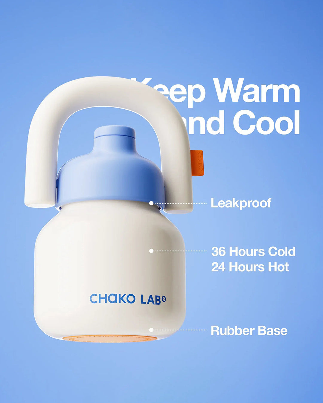 Chako Lab LinLin Kettle 1000ml - White & Blue - Chako Lab