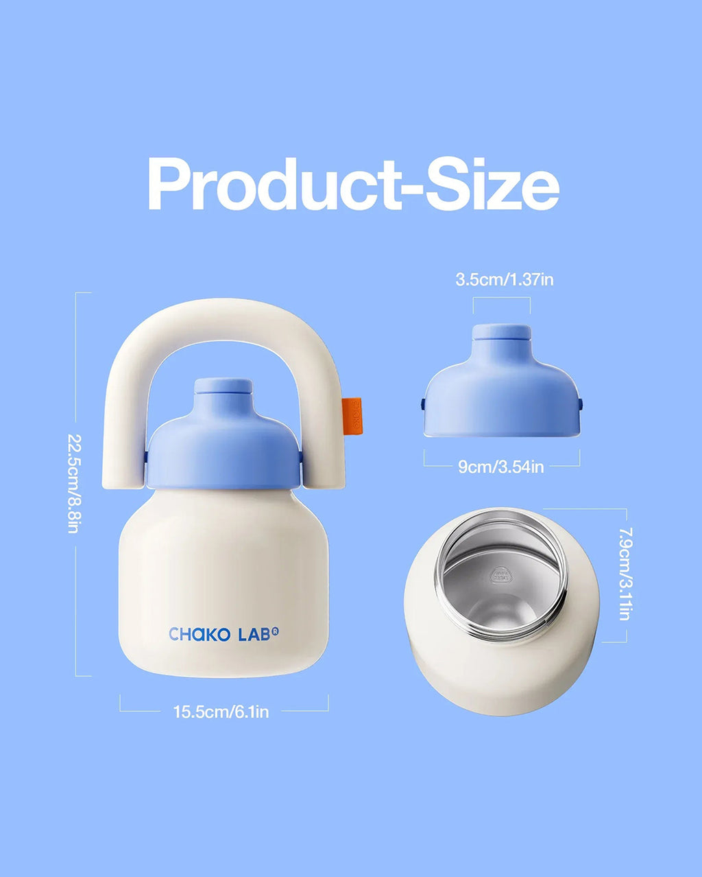 Chako Lab LinLin Kettle 1000ml - White & Blue - Chako Lab