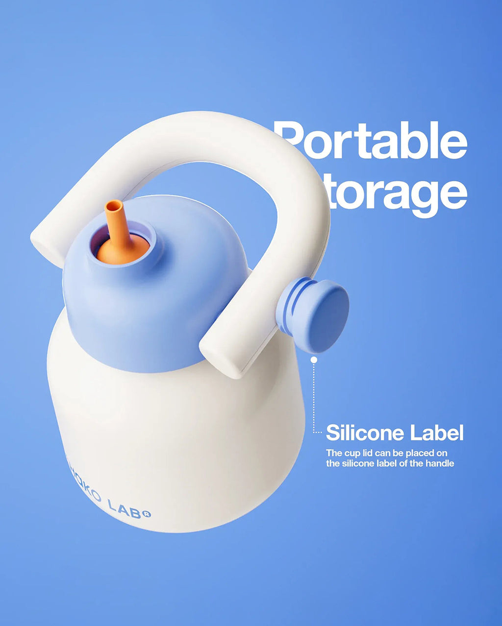 Chako Lab LinLin Kettle 1000ml - White & Blue - Chako Lab