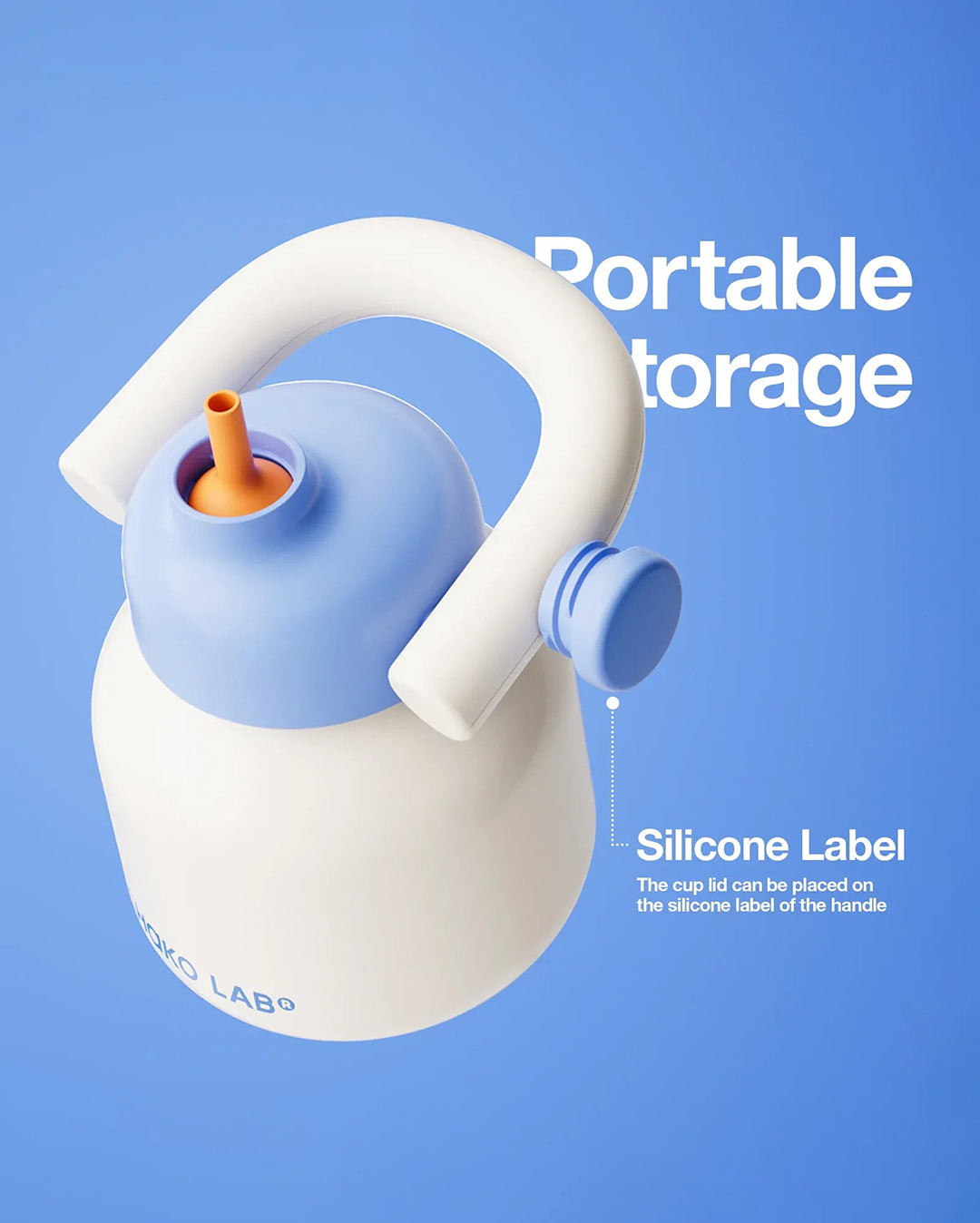 Chako Lab LinLin Kettle 1000ml - White & Blue - Chako Lab