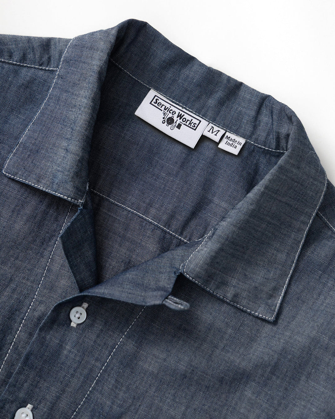 Chambray Resort Shirt - Dark Blue - Service Works
