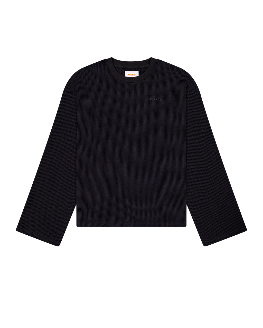 Idle Waffle Top - Black - Checks Downtown