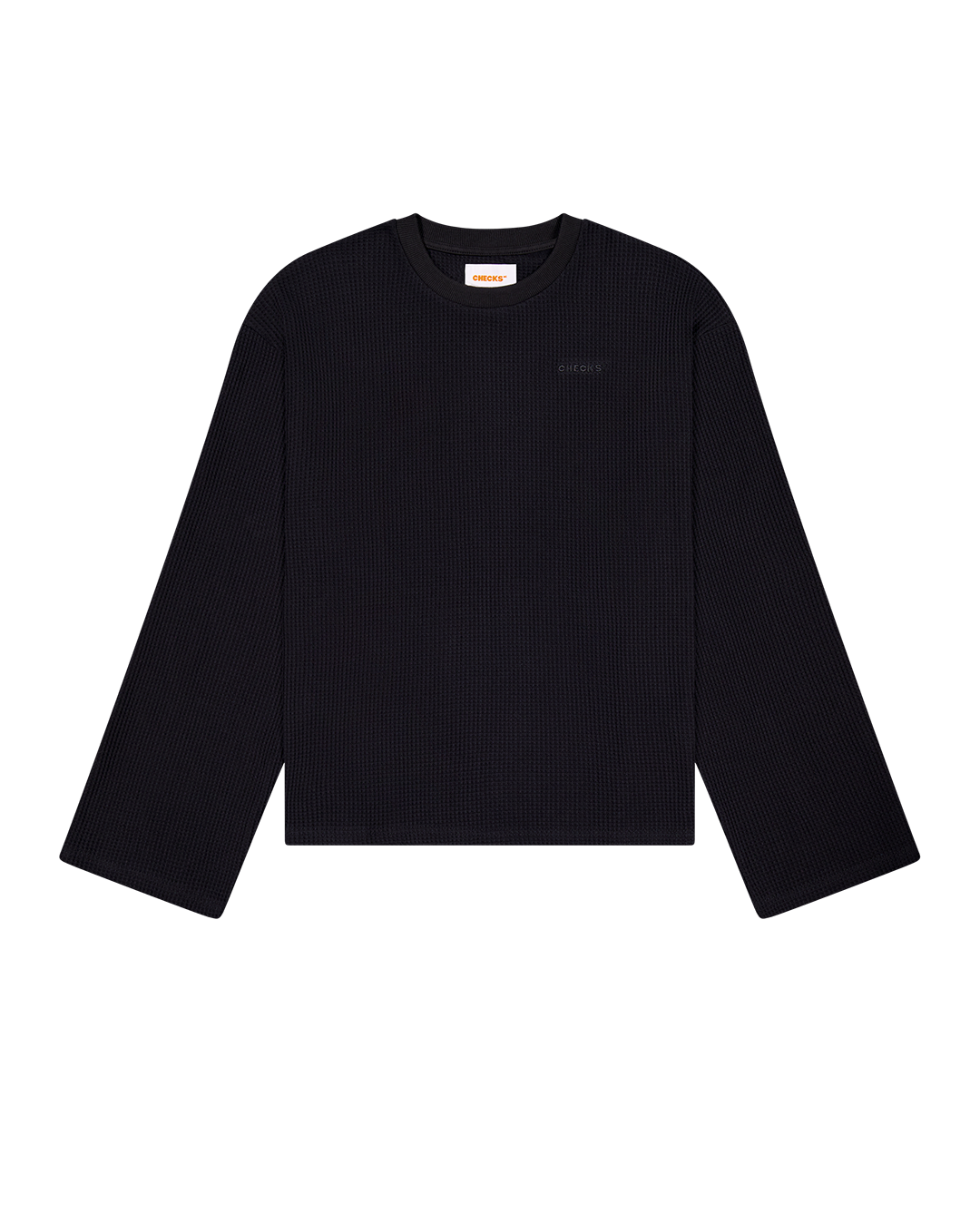 Idle Waffle Top - Black - Checks Downtown