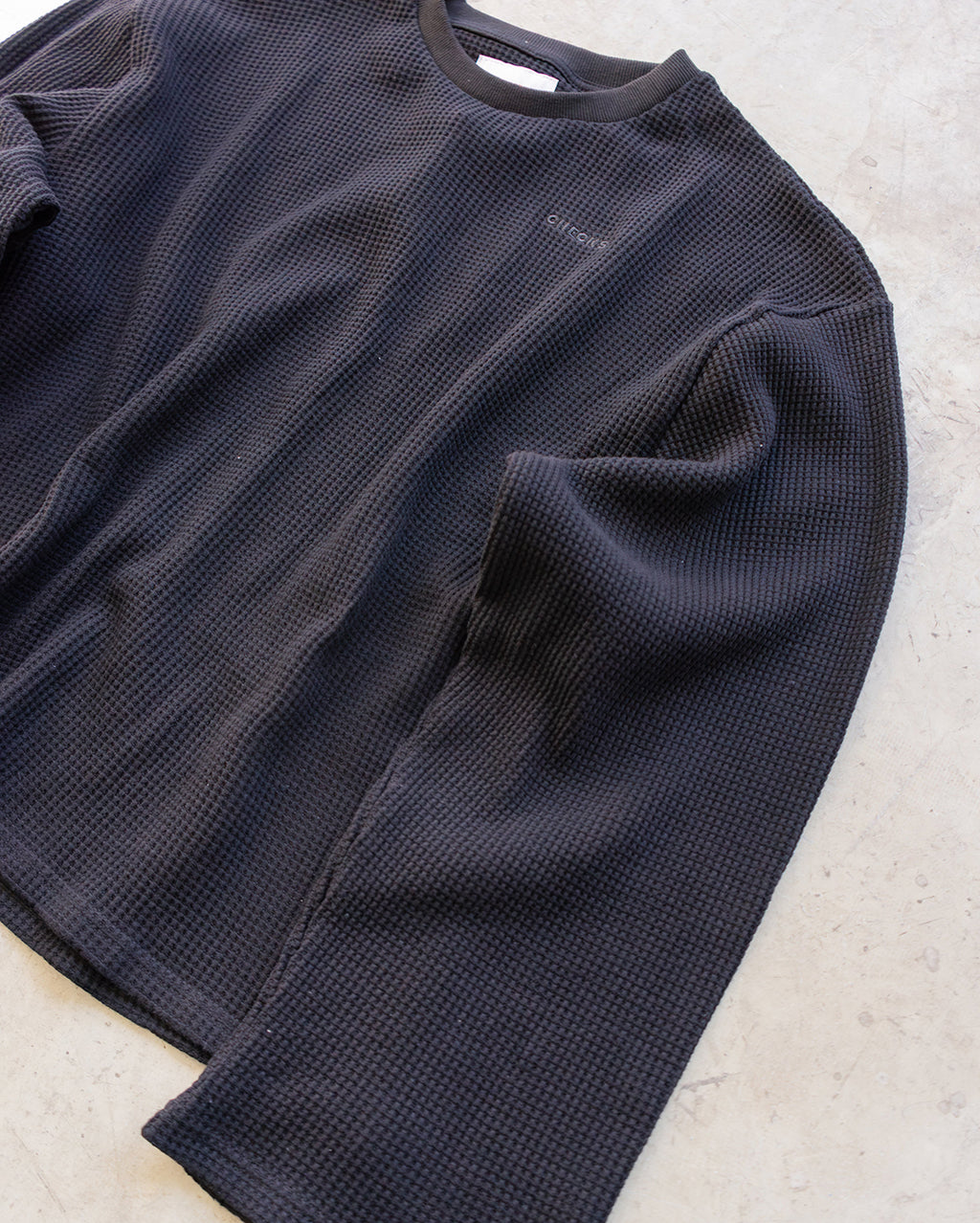 Idle Waffle Top - Black - Checks Downtown