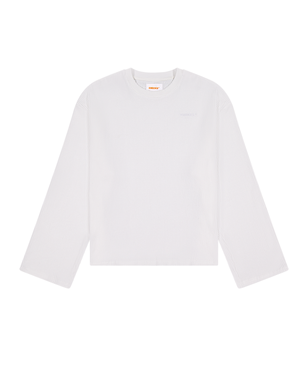 Idle Waffle Top - White - Checks Downtown