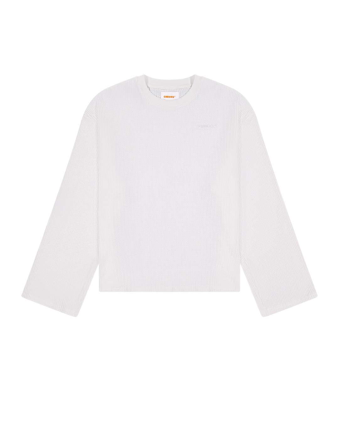 Idle Waffle Top - White - Checks Downtown