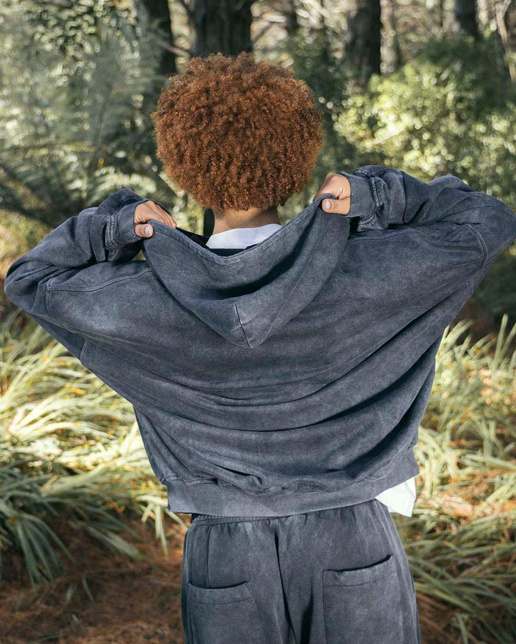 Lark Zip Hoodie - Black Wash