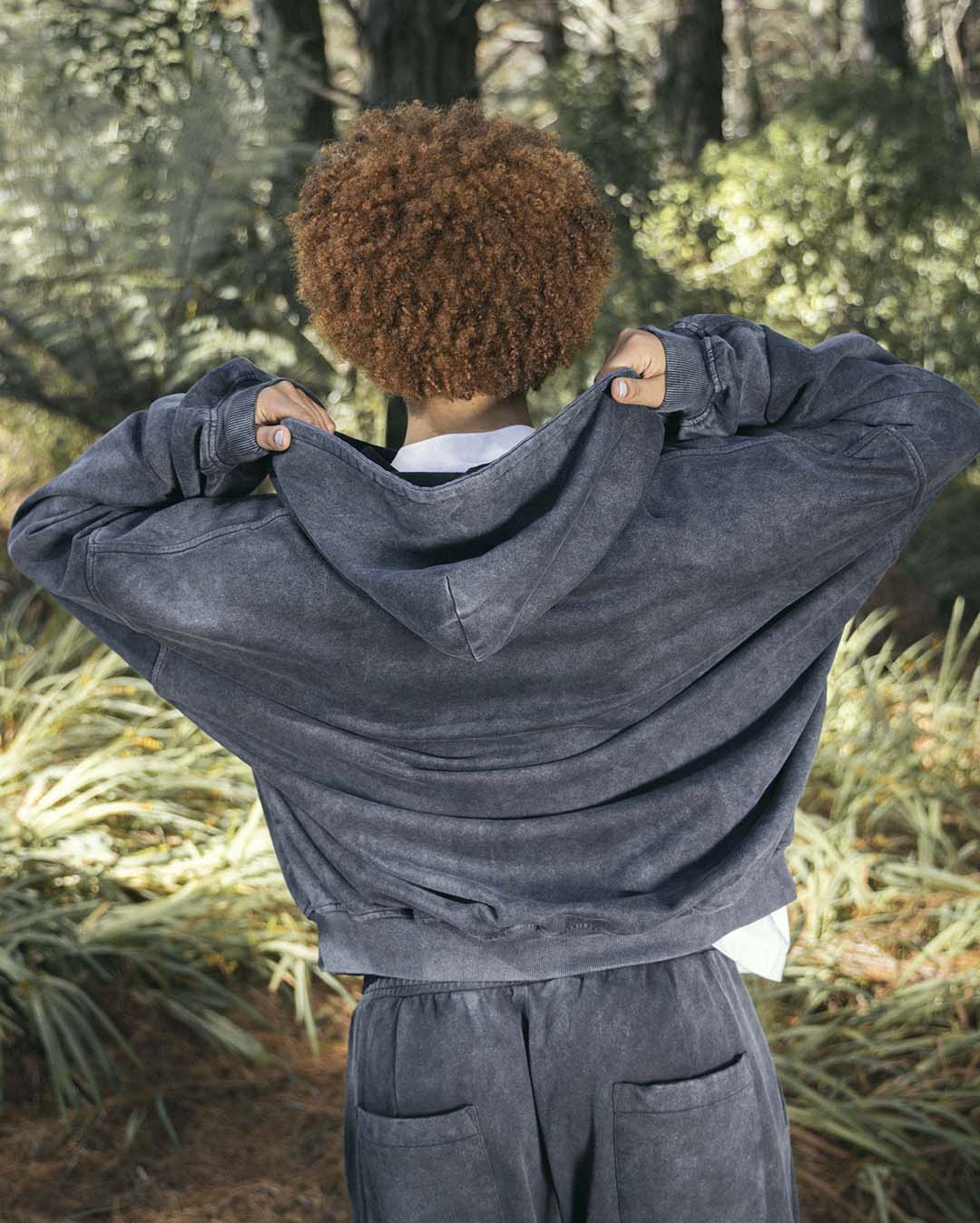 Lark Zip Hoodie - Black Wash